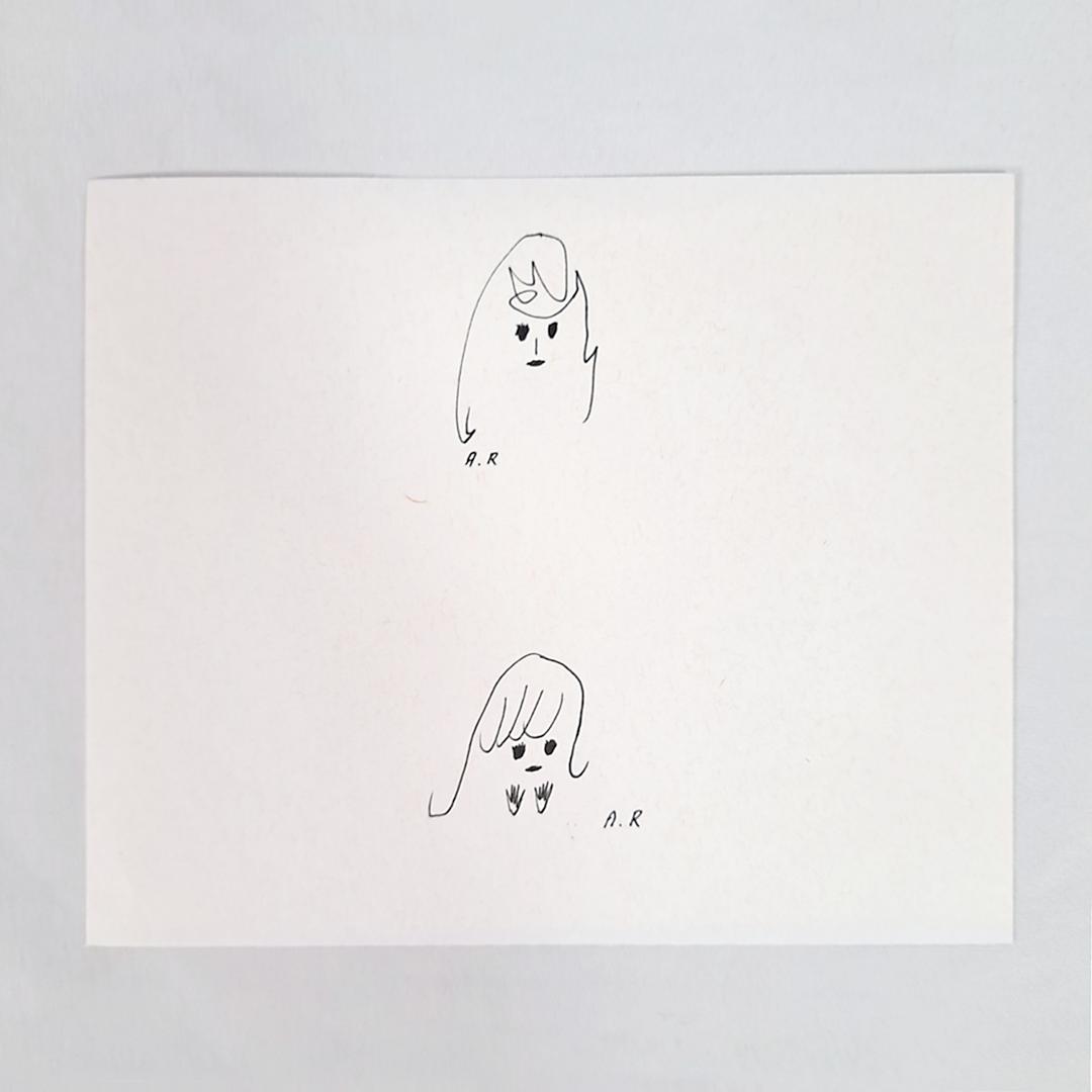 【真作保証】荒井良二手描きイラスト2枚セット/Arai Ryoji/絵本作家
