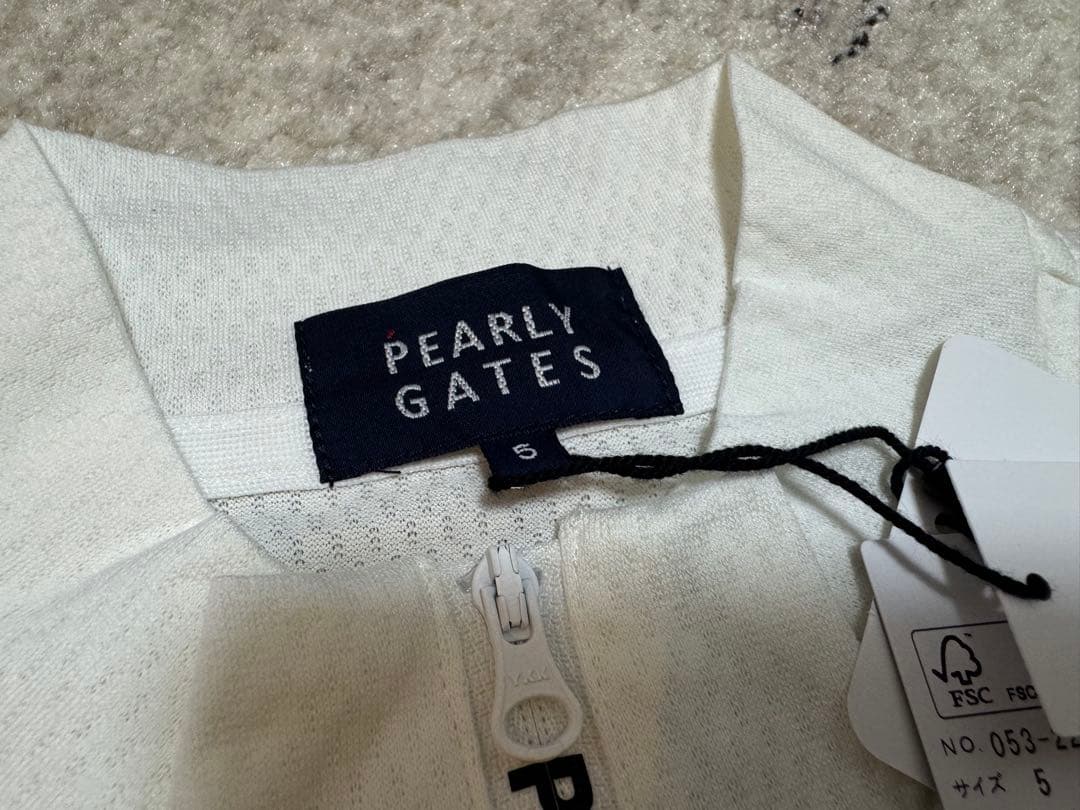 PEARLY GATES 特殊ベア ジャガード ハーフジップアップ プルオーバー