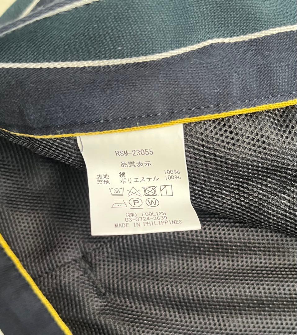 ラフアンドスウェル ハーフパンツ XL 紺×緑 ストライプ メッシュ裏地