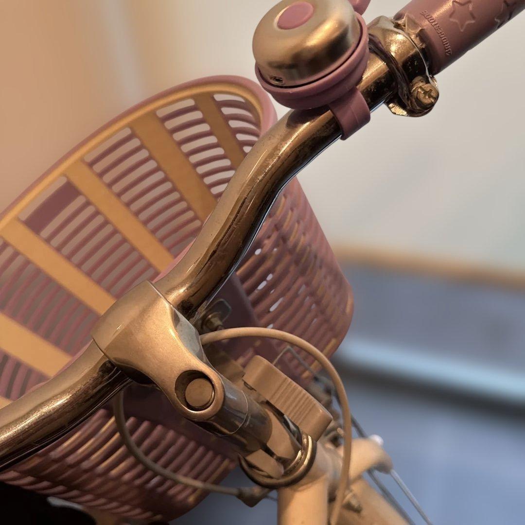 子供用自転車 紫色 前バスケット付き