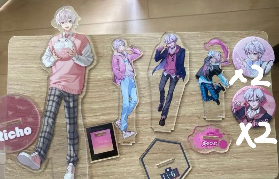 りぃちょ アクリルスタンド＆缶バッジセット バラ売り可！おまけ付き！