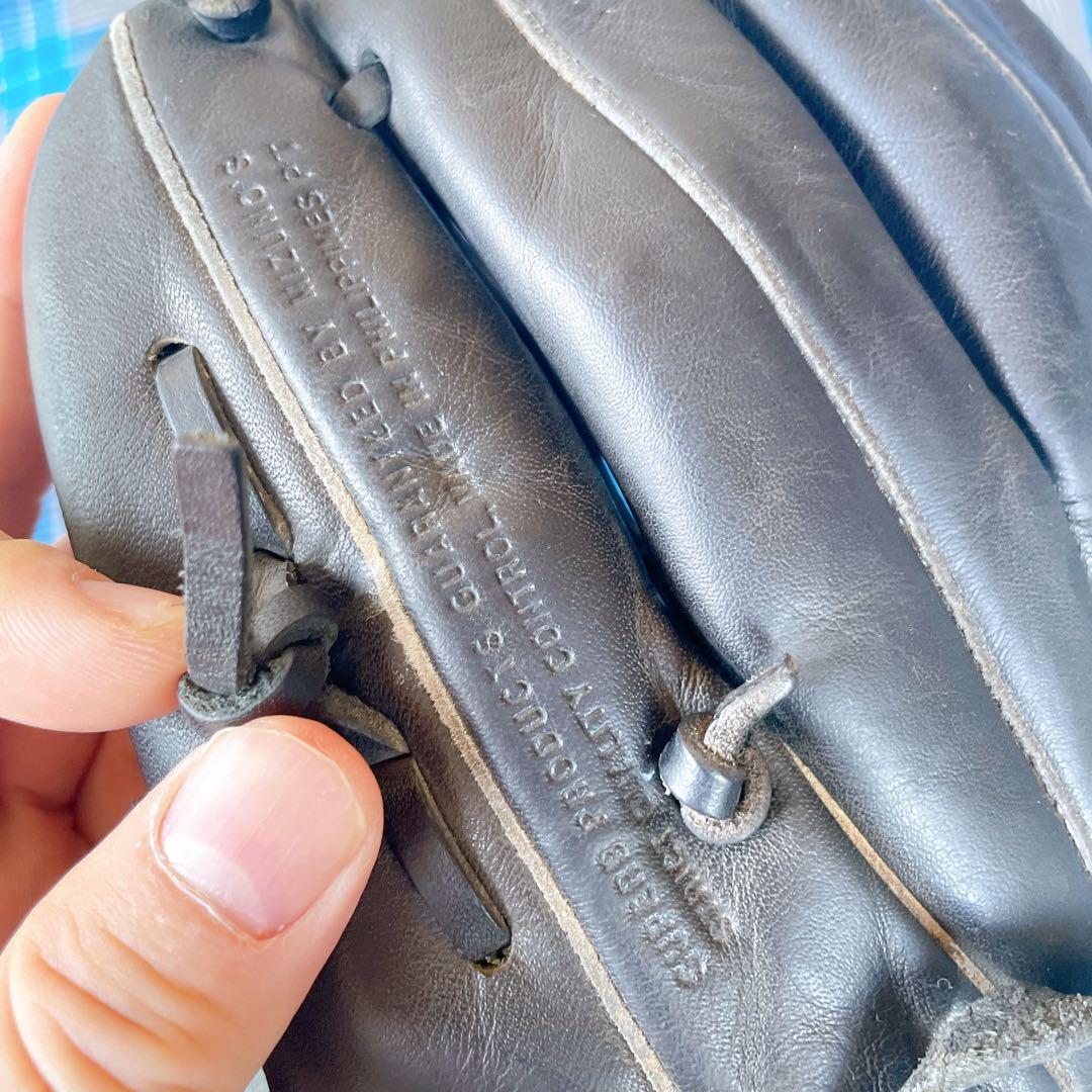 ミズノ 少年軟式グローブ 内野用 ブラック ランバードロゴ 刺繍入り 希少モデル