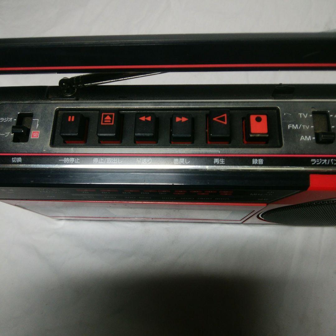 サンヨー　ラジカセ　SANYO　昭和レトロ　テープ　レトロ　日本製　赤