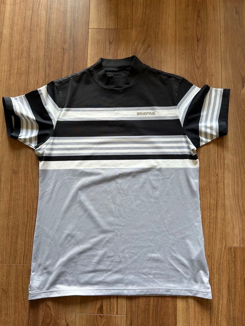 BRIEFING GOLF MARINE STRIPE HIGH NECK／L