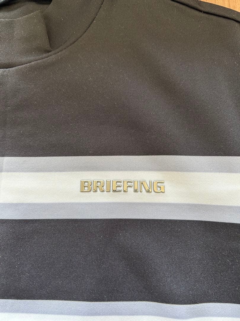 BRIEFING GOLF MARINE STRIPE HIGH NECK／L