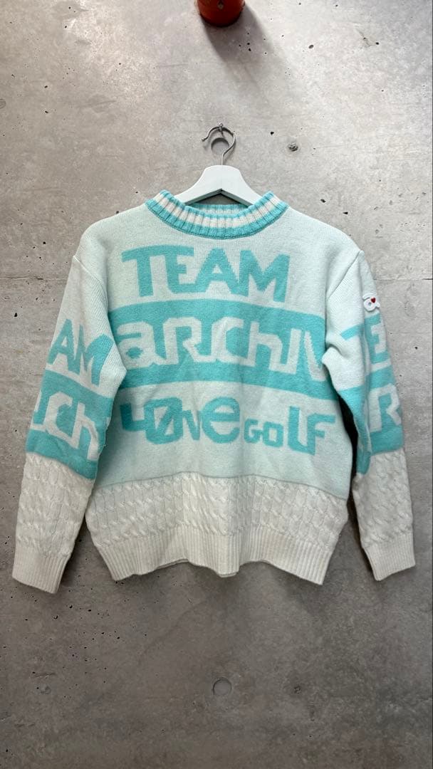 【archivio アルチビオ】ニットセーター（水色×白）