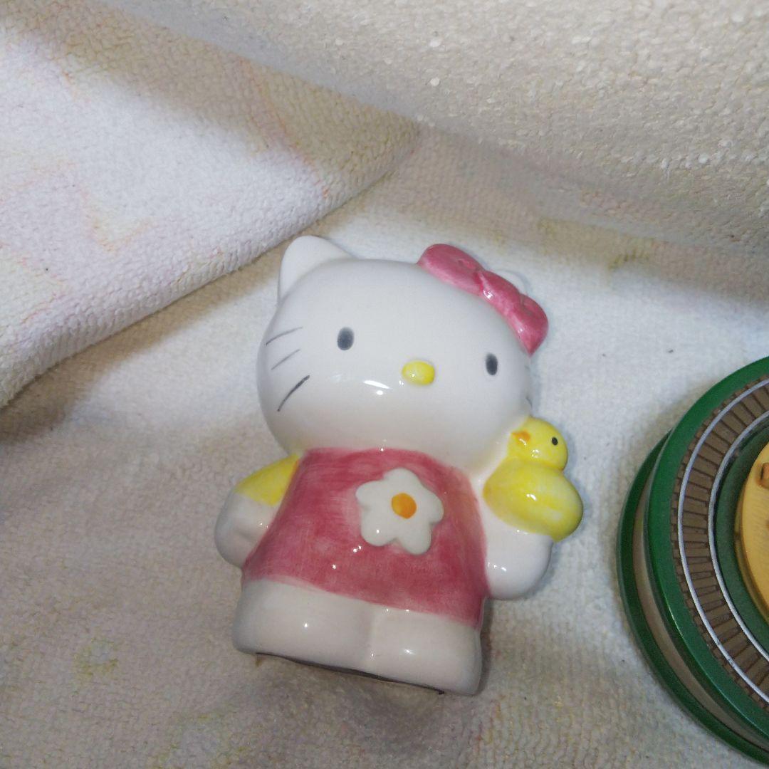 キティちゃん　陶器貯金箱　陶器オルゴール　陶器フォトフレームセット　フィギュア