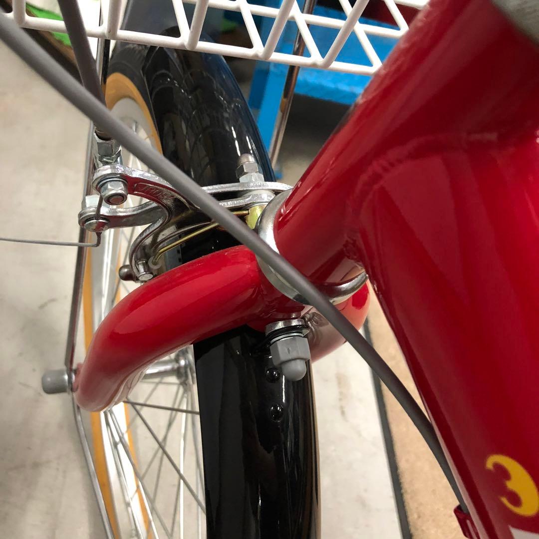 ミッキーマウス 折りたたみ自転車 ベルメゾン 赤