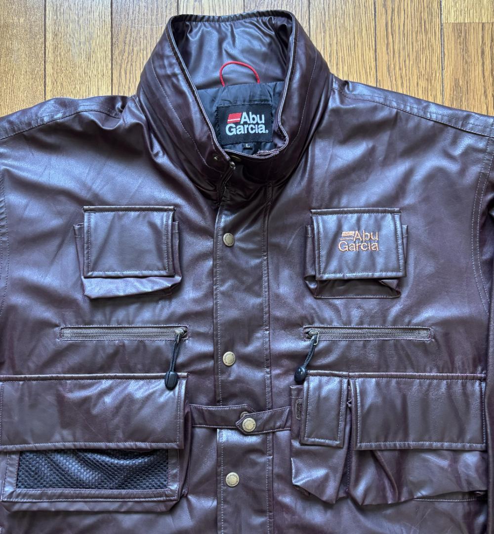 Abu Garcia ポリウレタン加工合皮ジャケット L（実寸XL）
