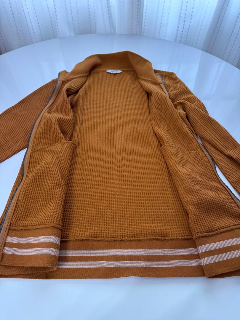 ☆AIGLE エーグル☆メンズM ワッフル　スタンド　フルジップ　オレンジ