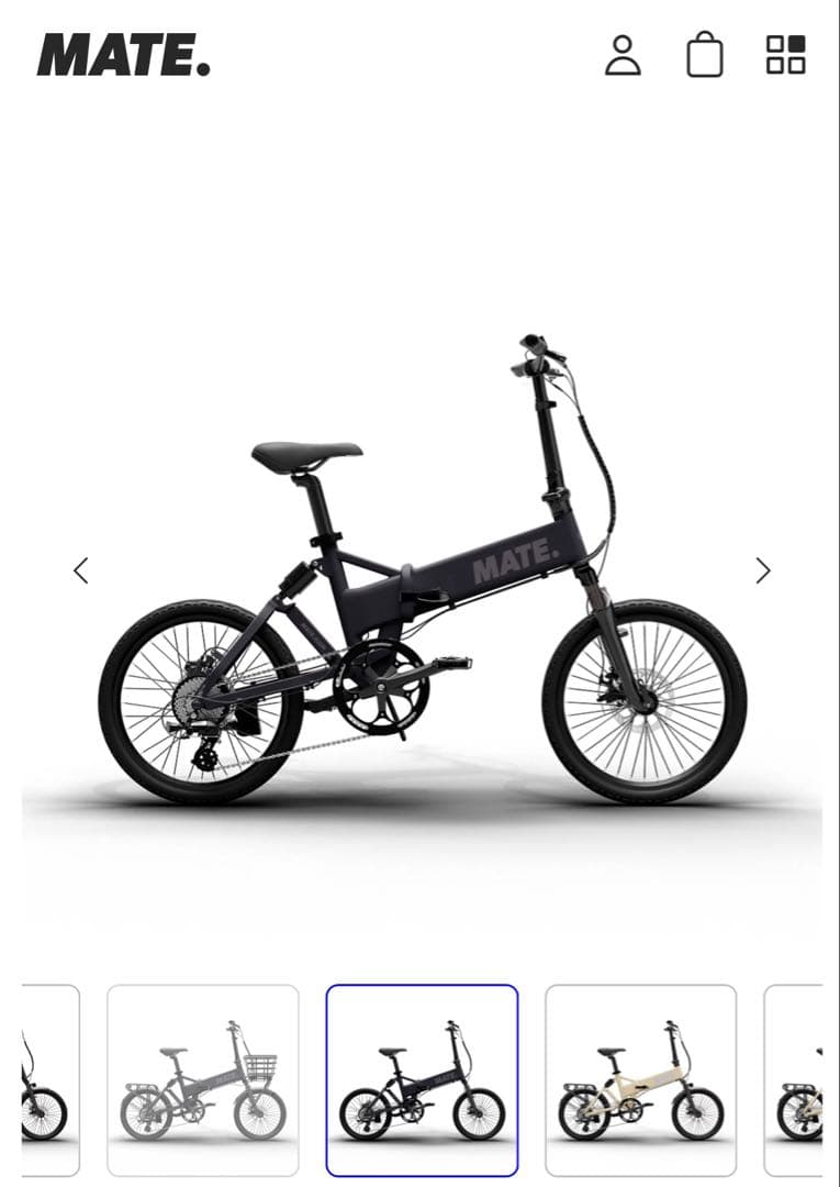 MATE. 折りたたみ電動アシスト自転車 ブラック