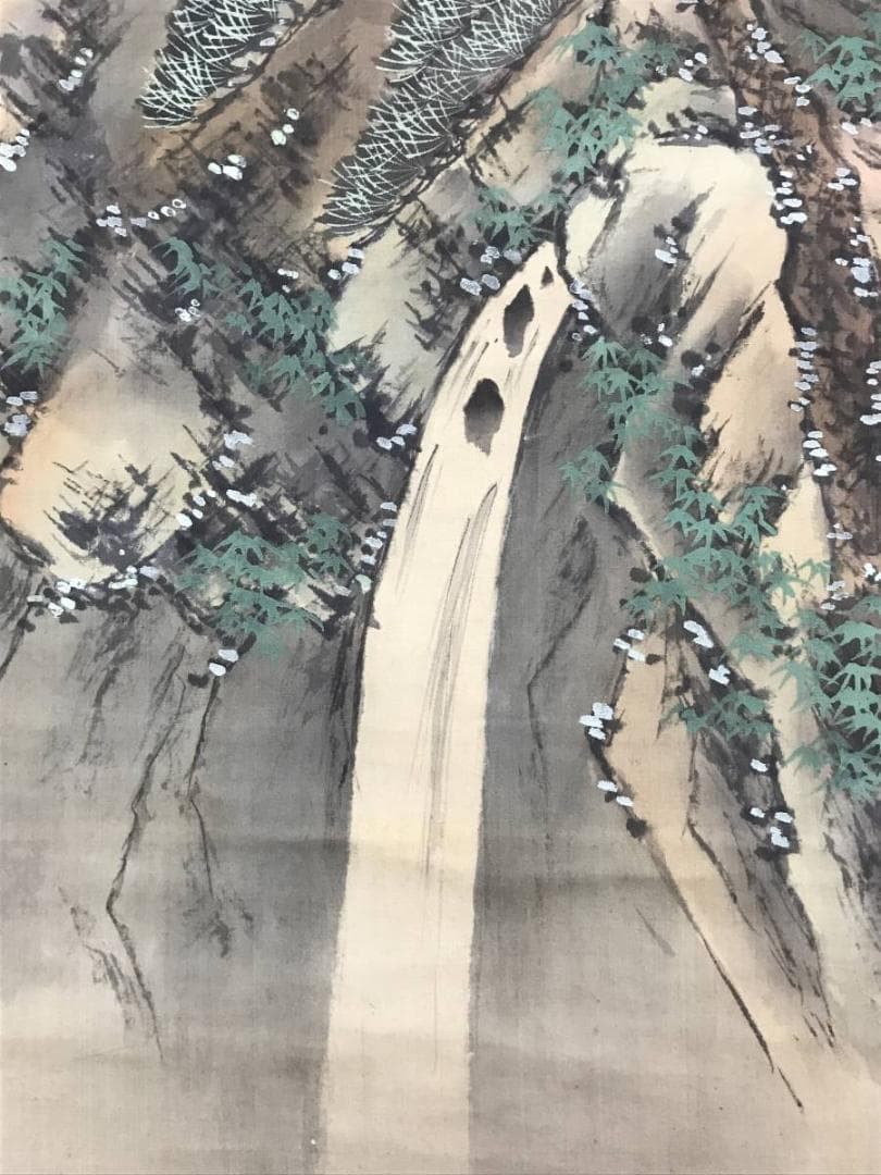 真作/香峰/蓬莱山図/山水図/祝事山水図/掛軸/名家伝来/AD-849