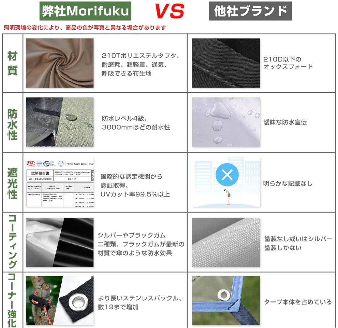 希少　完売品　MORIFUKU タープ　タープテント　モリフク　3×5 遮光