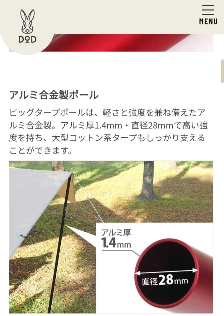 短時間利用DOD チーズタープ TT10-492-BG ＆ビッグタープポール4本