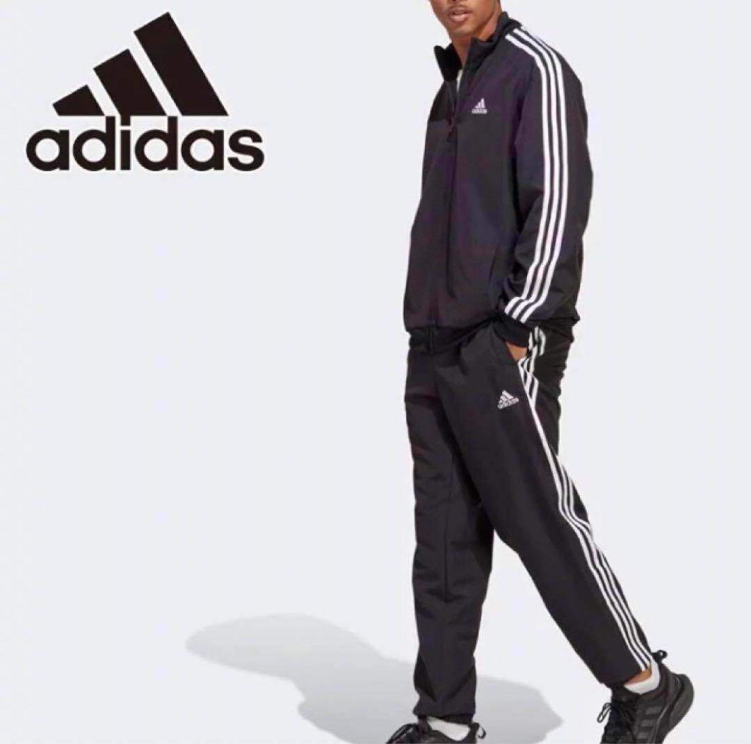 【adidas/アディダス】スリーストライプス ウーブントラックスーツ・L・黒