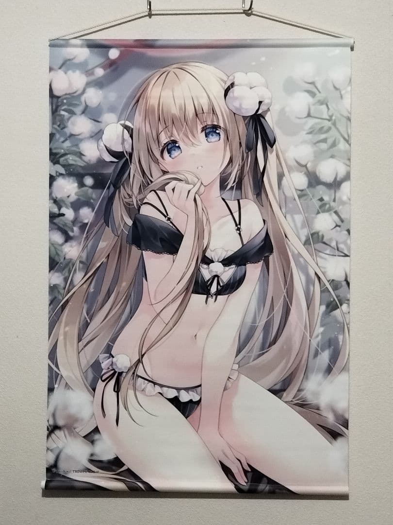 すいみゃ　B2タペストリー　Wスウェード コットンフラワー　美品