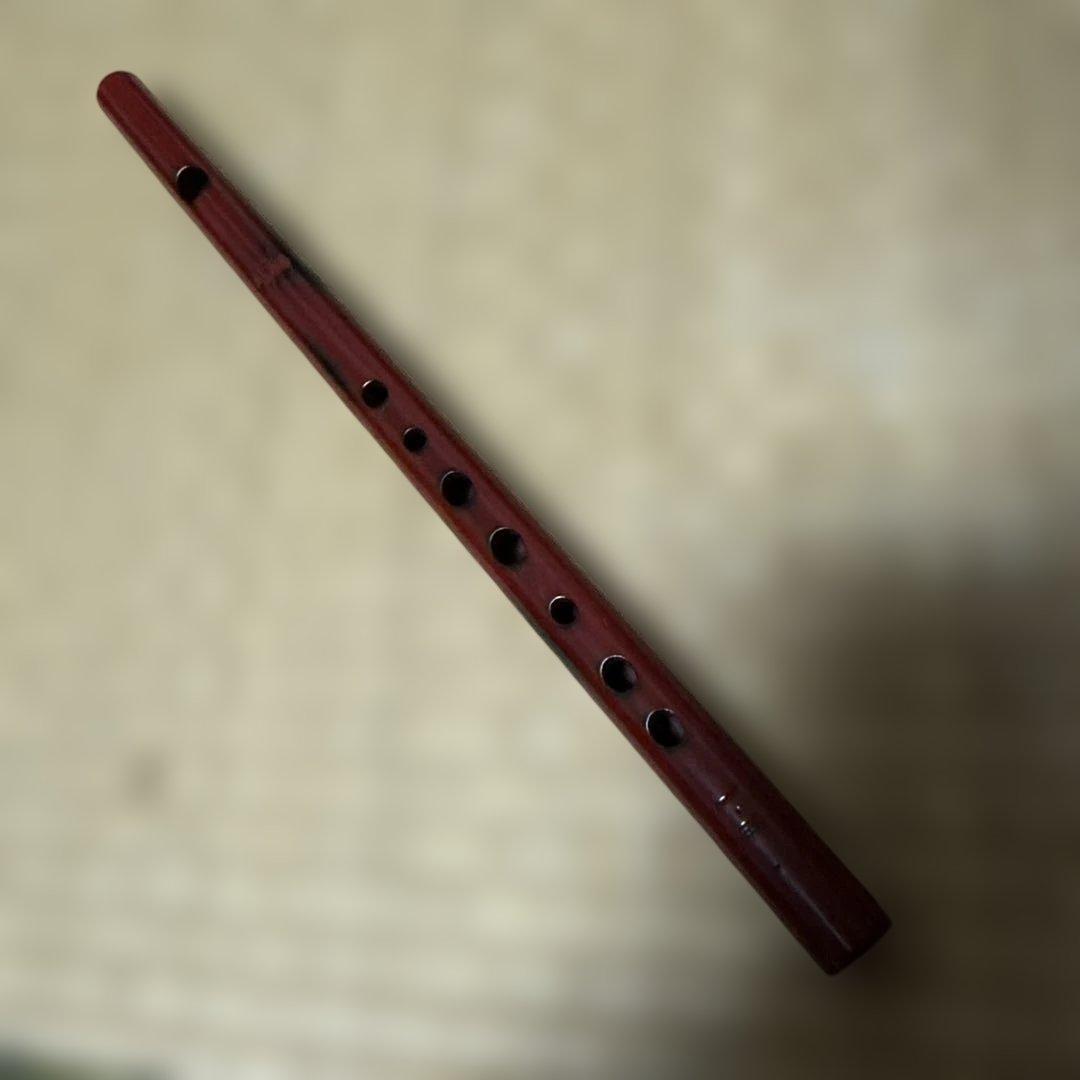 篠笛(しの笛)横笛 蝴蝶 紅紫檀 7穴 1.5本調子