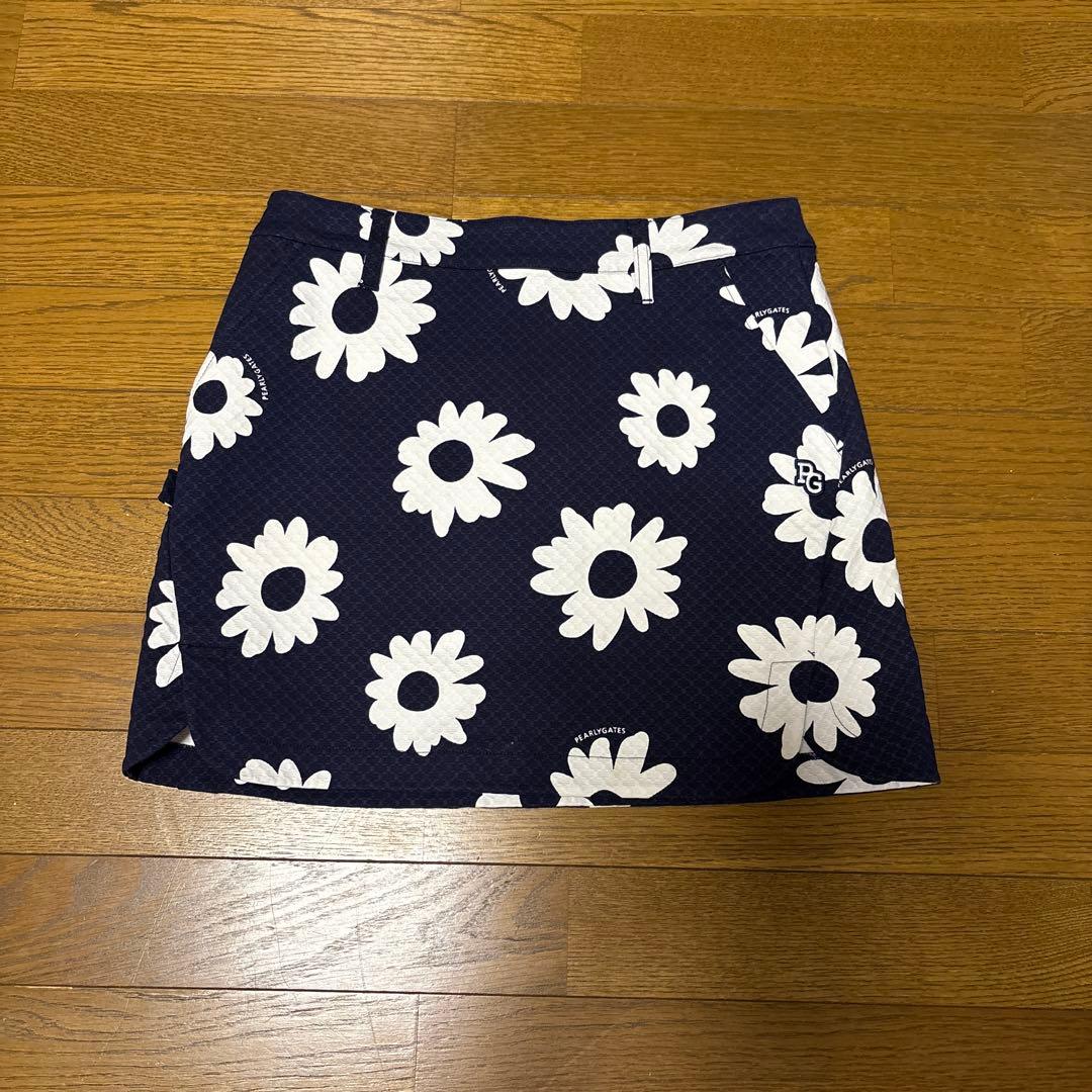 PEARLY GATES 花柄スカート ネイビー サイズ1