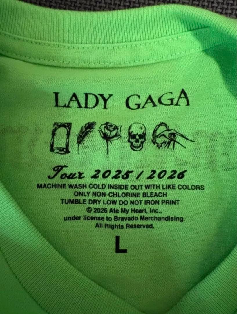 LADY GAGA ネオングリーン Tシャツ L