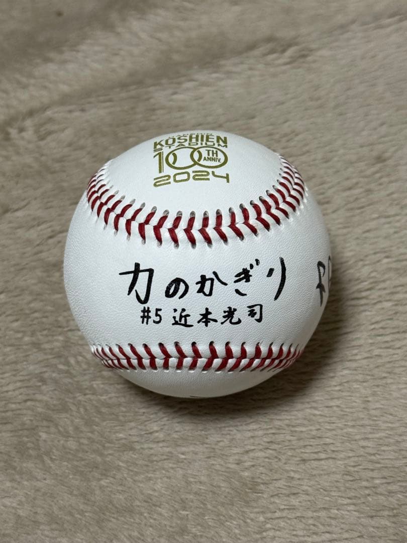 阪神タイガース100周年甲子園記念球　近本光司選手直筆サインボール　力の限り入り