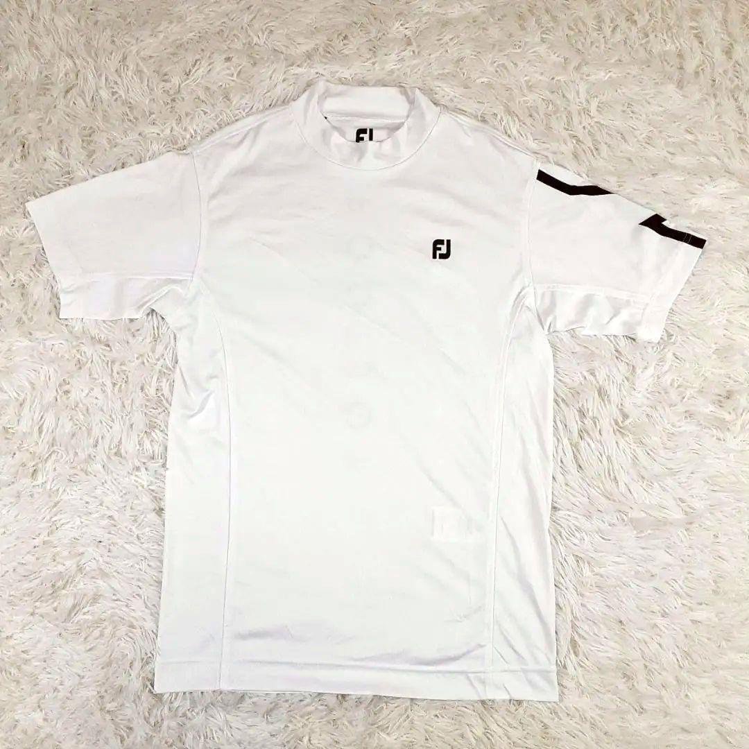 美品◎FootJoy フットジョイ モックネックシャツ 半袖ゴルフウェア 白