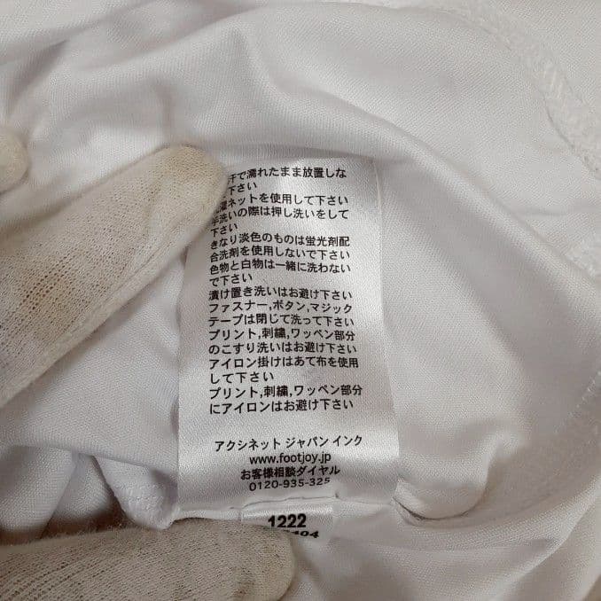 美品◎FootJoy フットジョイ モックネックシャツ 半袖ゴルフウェア 白