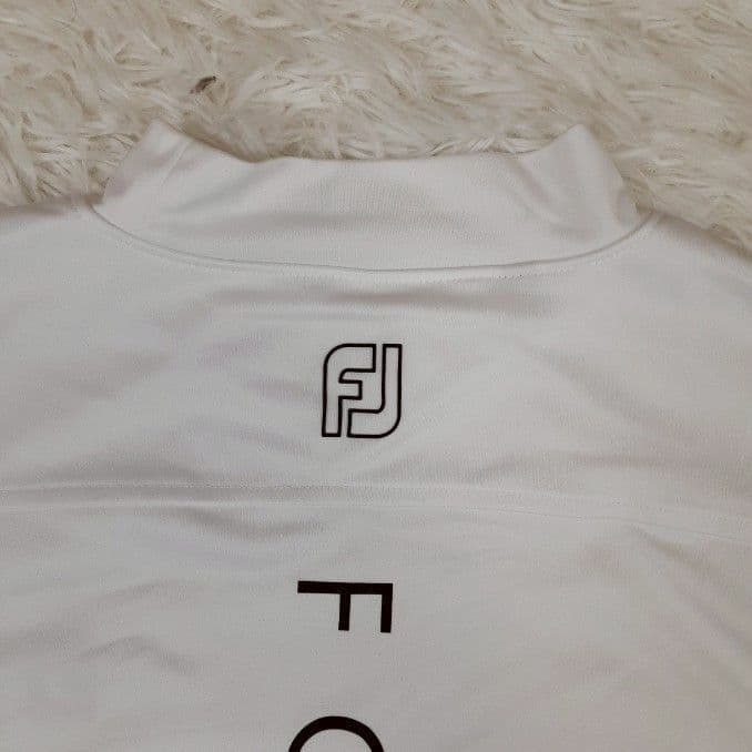 美品◎FootJoy フットジョイ モックネックシャツ 半袖ゴルフウェア 白