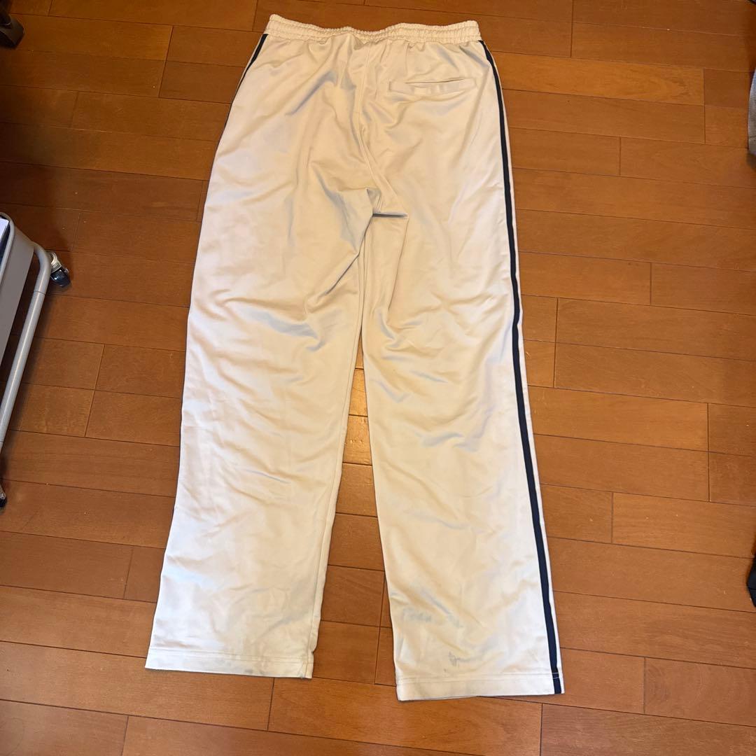 adidas アイボリー ストライプ トラックパンツ M