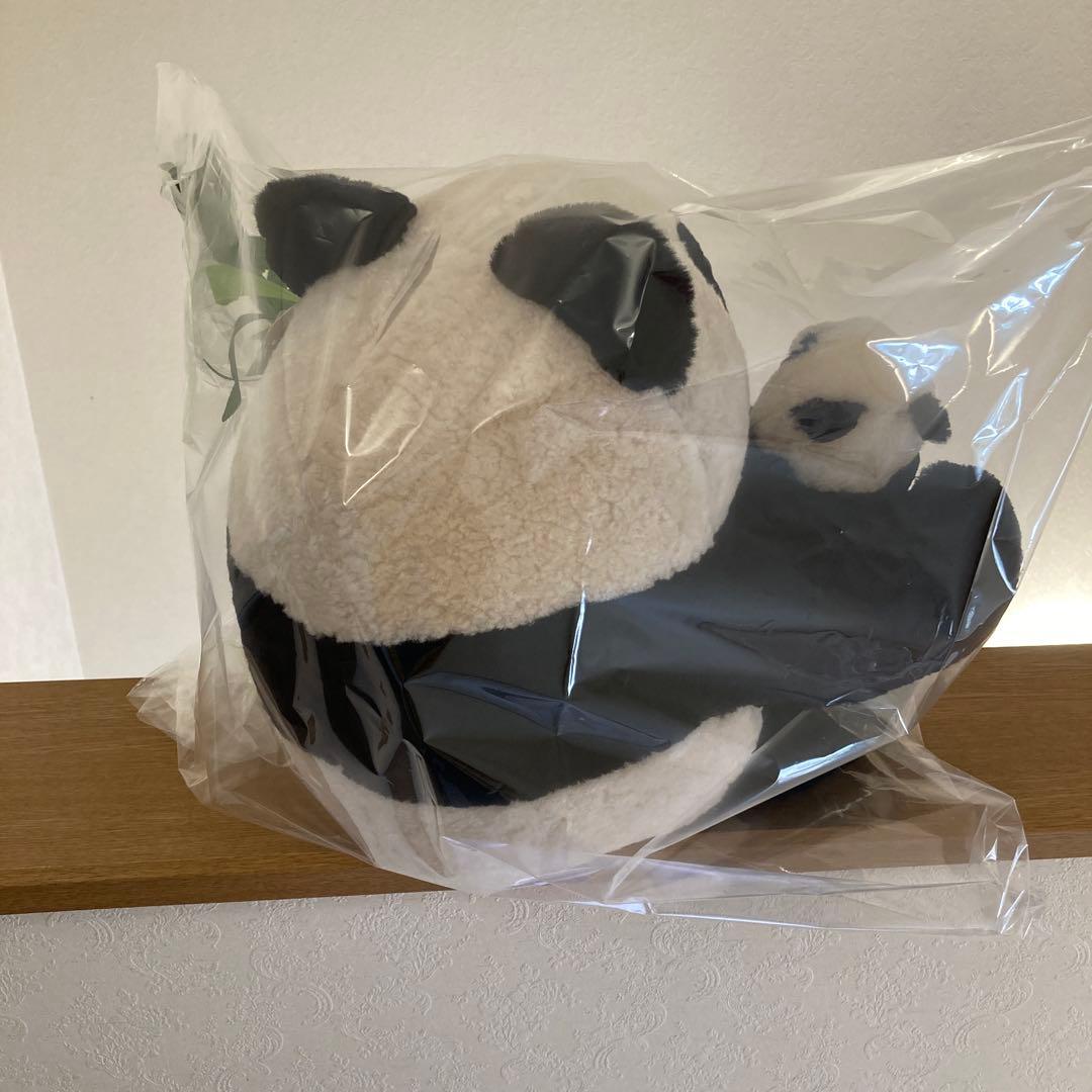 ★稀少《羊革・ベビーラム》パンダ親子セット上質毛皮素材　一点物　レア品