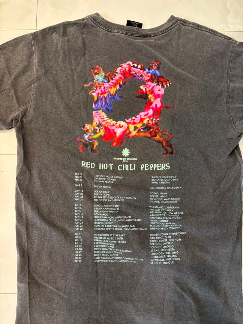 RED HOT CHILI PEPPERS Tシャツ 2024ツアー Lサイズ