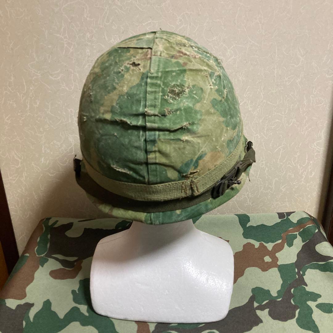 米軍　M1　M2　スチールポットヘルメット ミッチェル迷彩カバー付