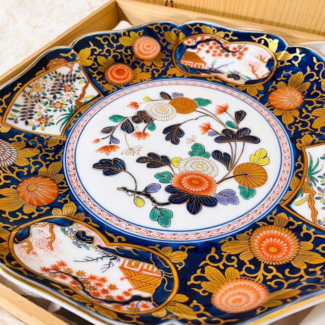 【未使用】琳派 古伊万里様式 飾皿 盛皿 美術 有田焼 其泉窯 大皿　31cm