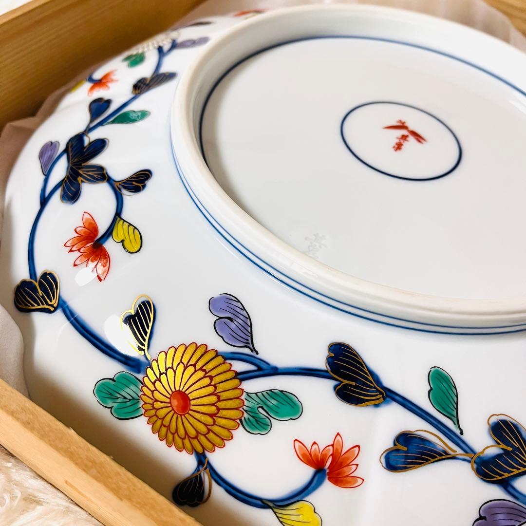 【未使用】琳派 古伊万里様式 飾皿 盛皿 美術 有田焼 其泉窯 大皿　31cm