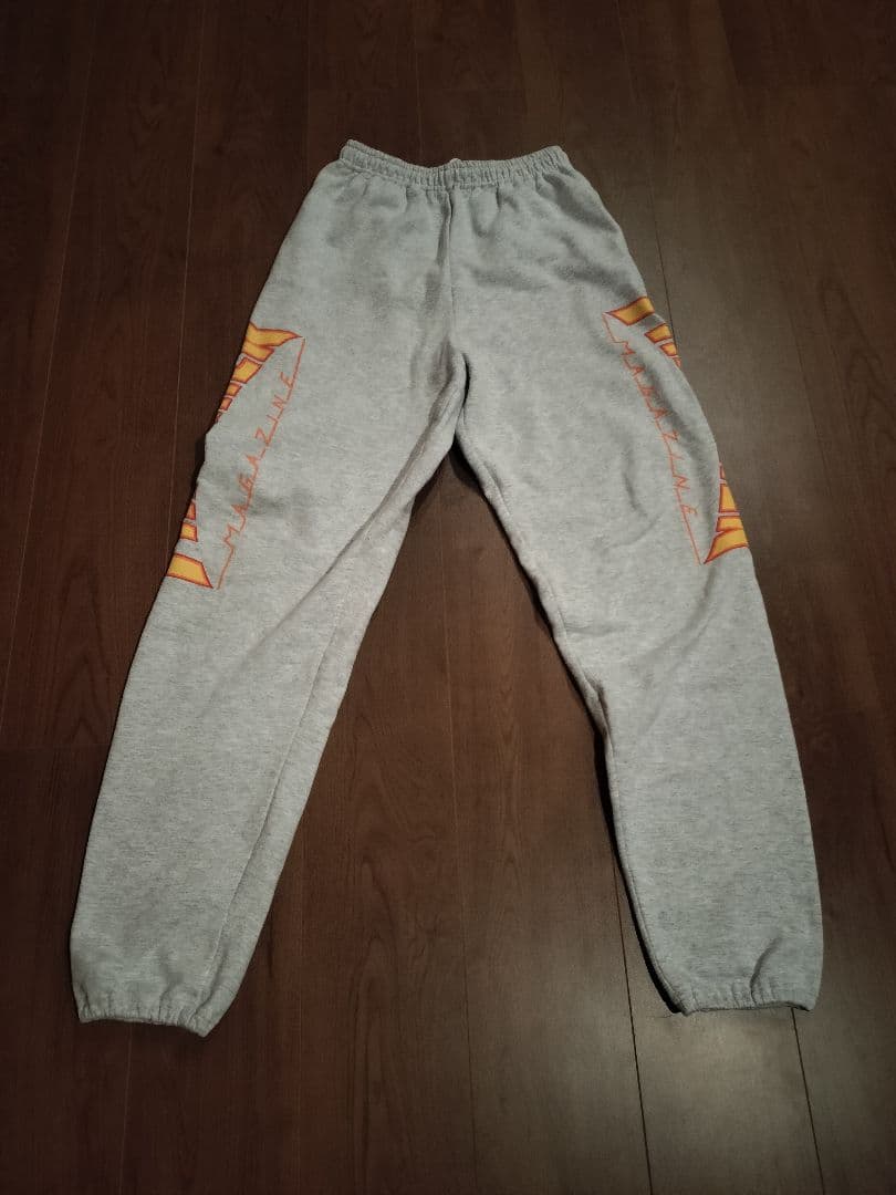 Thrasher スウェットパンツ ファイヤーフレーム S グレー