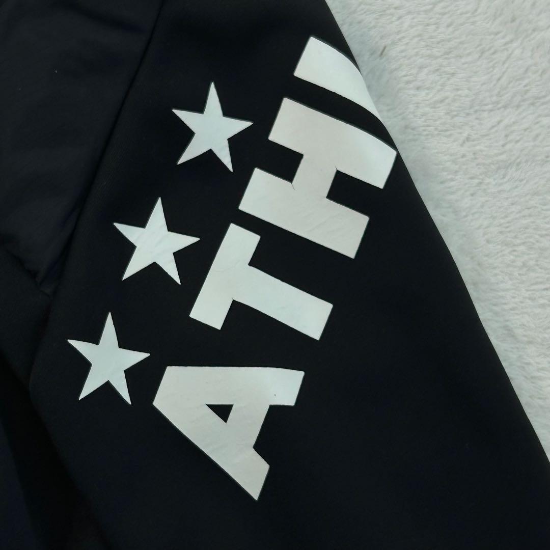 【ATHLETA】フーディダウンジャケット 異素材切替 防寒 黒 M フットサル