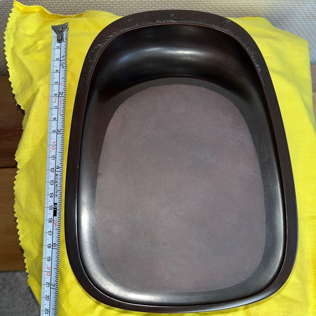 ⭕️希少　紅渓石硯　大型　名工　相馬羊堂　美品　3.7kg超　大判側ツルツル