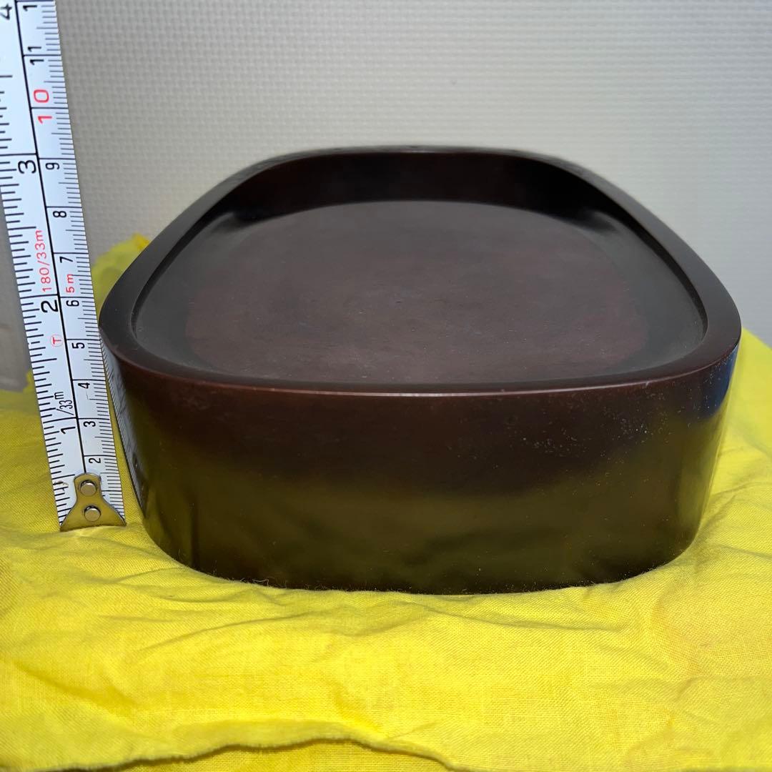 ⭕️希少　紅渓石硯　大型　名工　相馬羊堂　美品　3.7kg超　大判側ツルツル