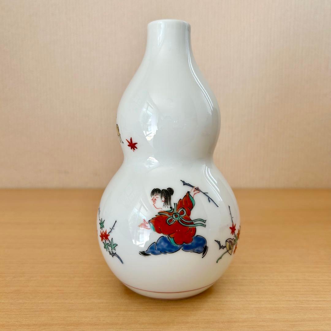 【重要無形文化財】 十四代 柿右衛門 花瓶 瓢形 共箱 栞付 美品