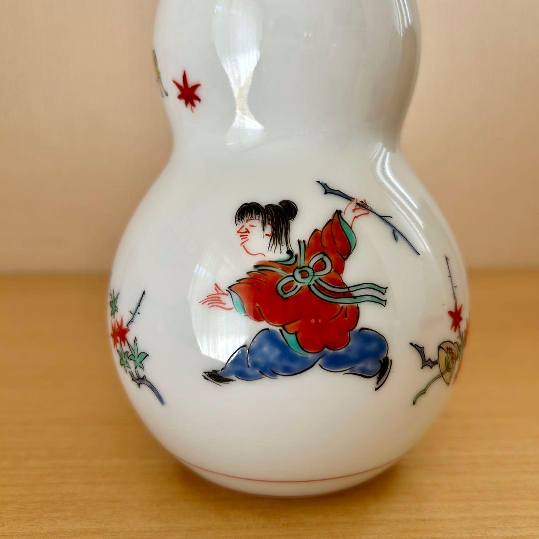 【重要無形文化財】 十四代 柿右衛門 花瓶 瓢形 共箱 栞付 美品