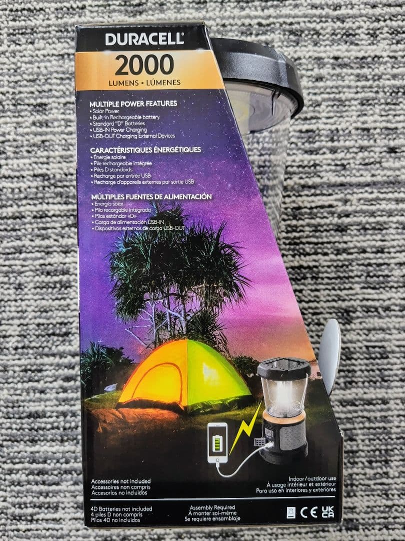 【新品】Duracell 2000ルーメン LEDランタン 3way充電 ×２