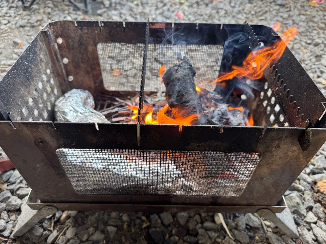 新品組み立てステンレス製メッシュBBQ防寒コンロ