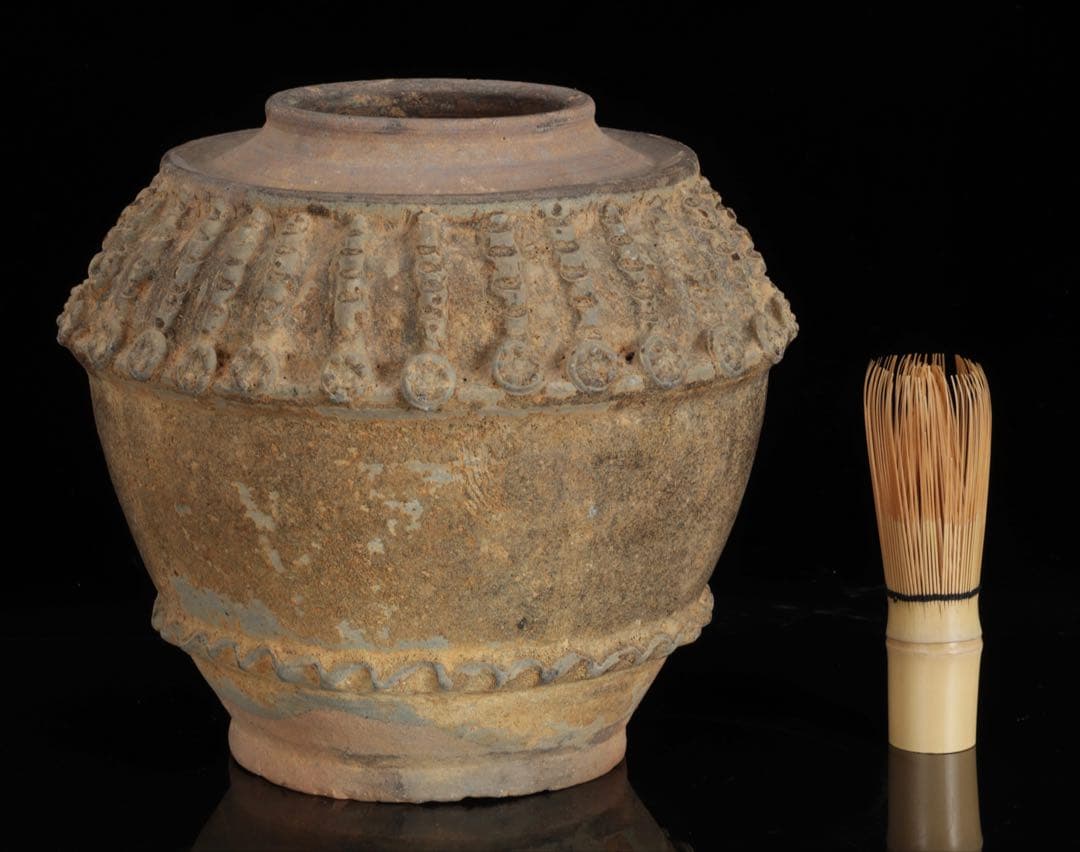 古陶 壺 装飾古壺 箱付 古作陶器 花器 花入 古美術 骨董 古道具 時代物