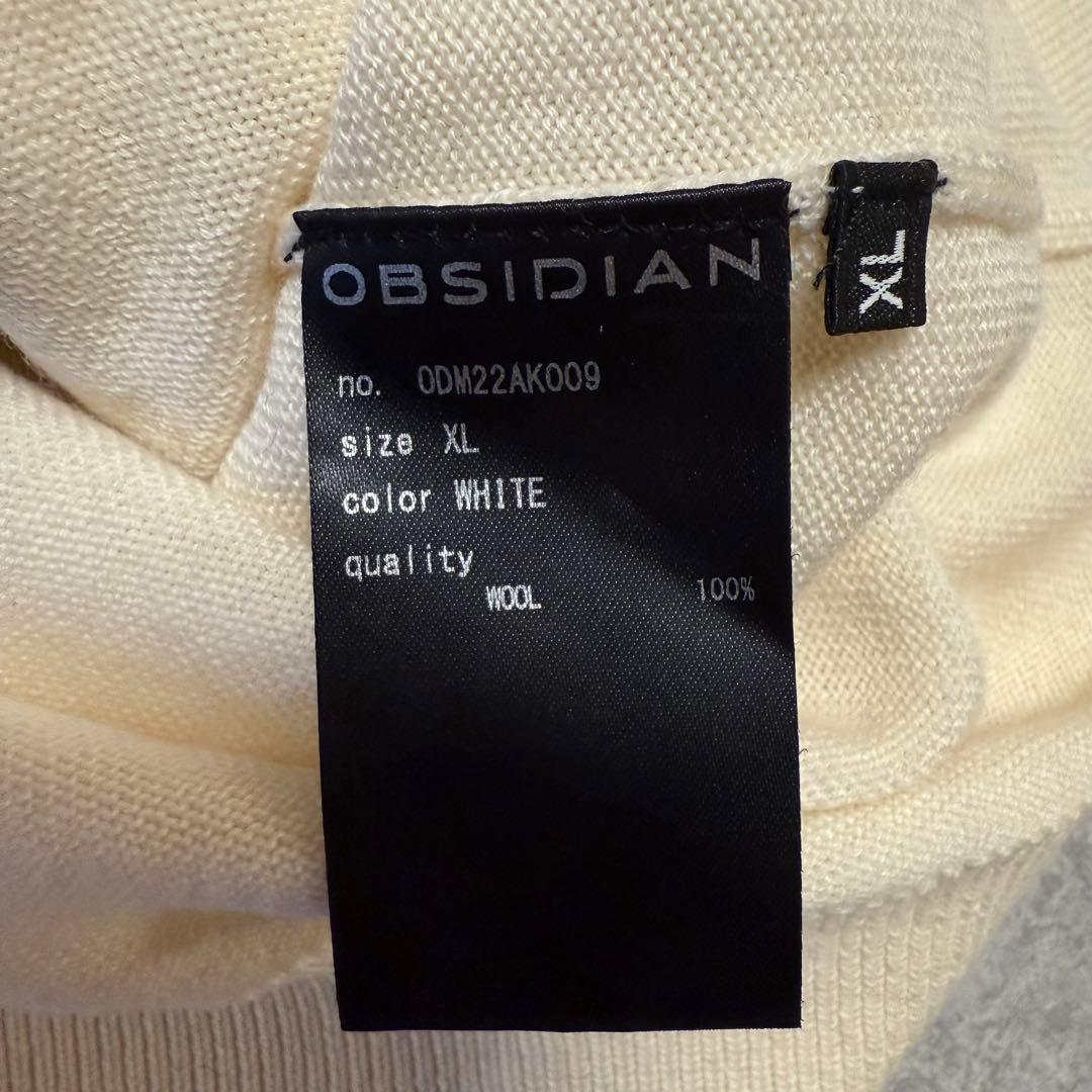 OBSIDIANオブシディアン　ゴルフウェア　ウールニットカーディガン　XL