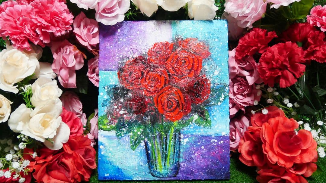 油絵 油彩 絵画 【薔薇】