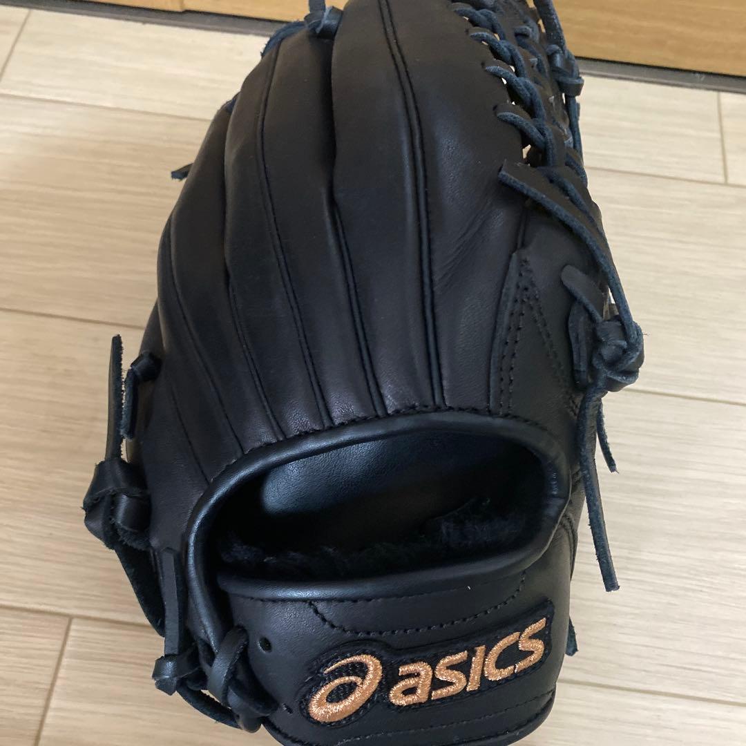 asics ブラック 軟式グローブ