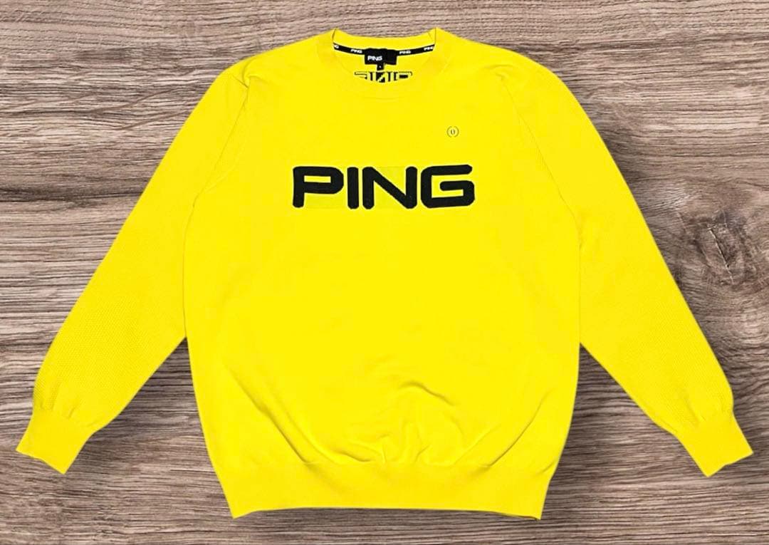 PING GOLF ピンゴルフ 撥水軽量ニット セーター ウェア　イエロー　L