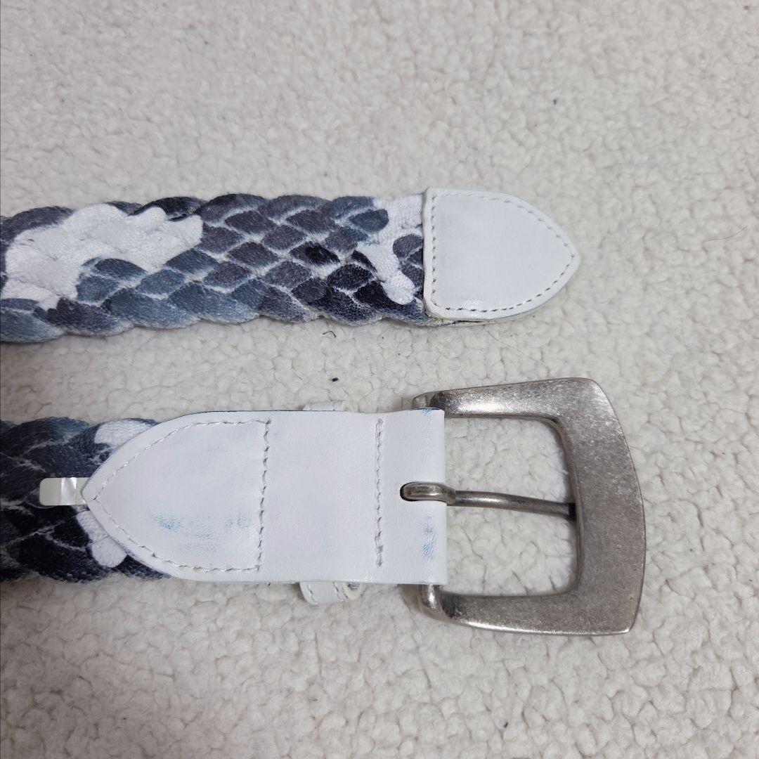 パーリーゲイツ 編み込みベルト 白×グレー メッシュベルトゴルフ ユニセックス