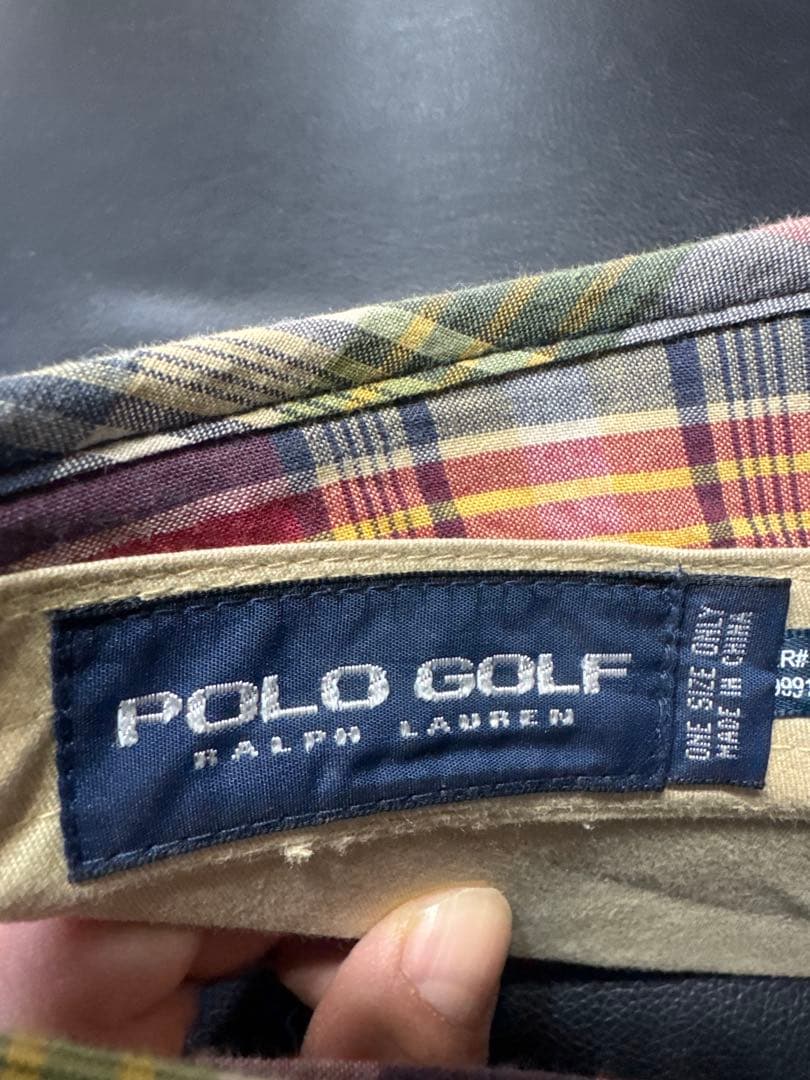 POLO GOLF ラルフローレン チェック柄 サンバイザー 刺繍ロゴ