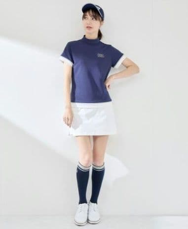 再値下げ新品　ジュンアンドロペ　モックネックL　紺ネイビー定価23100円