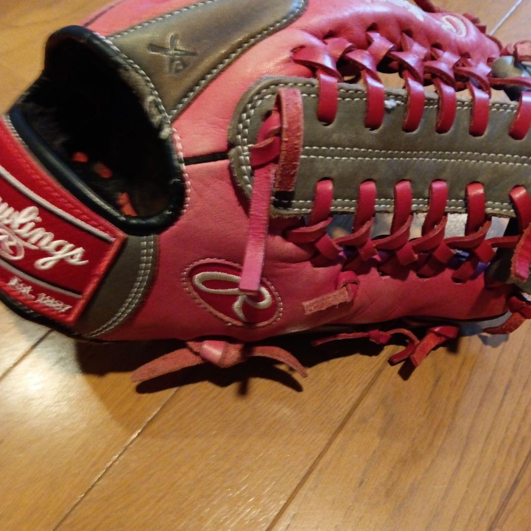 Rawlings 硬式グローブ内野手用 レッド&グレーツートンカラー　サード用
